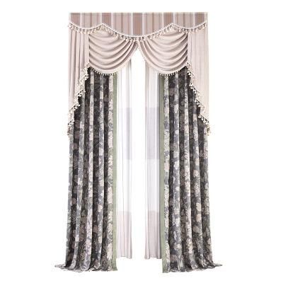 Customized Heavy Velvet Fabric Luxury and Elegance Valance Dubai Window Black out Curtain