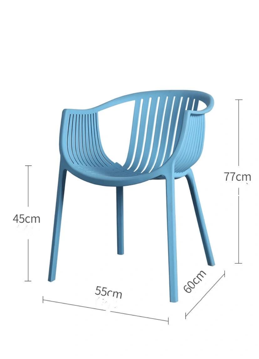 Garden Outdoor Dining PP Armrest Cheap Stackable Plastic Dining Chair