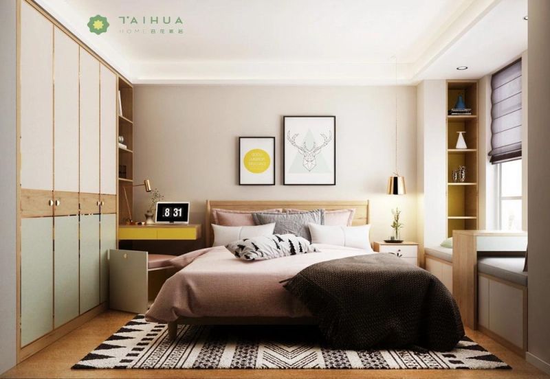 Nordic furniture Customized Melamine Board Bedroom Funiniture Set