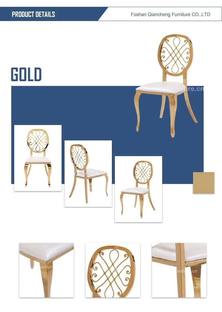 Hotel Furniture Rose Gold Flower Back Chair Wedding Chair Dining Chair