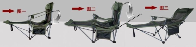 Beach Lounger Chair Long Lie Flat Aluminium Foldable Lounge Chair Sitting and Lying Canvas Fabric Outdoor Lounge Chair Fishing Camping Bed Chair Wholesale Price