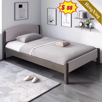 Low Prices Single Size Simple Modern Bedroom Sets Furniture Wood Wall Hotel Storage Beds