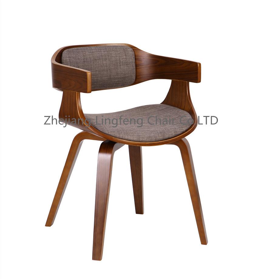 New Modern Dining Chair Natural Wood Fabric Dining Chair