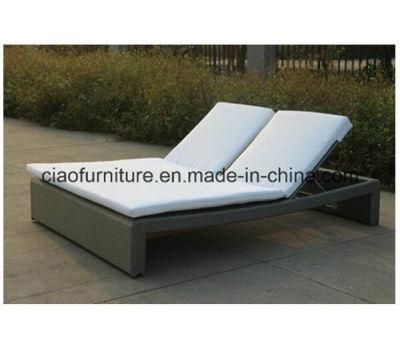 Outdoorfurniture Rattan Double Lounger with Cushion (CF993)
