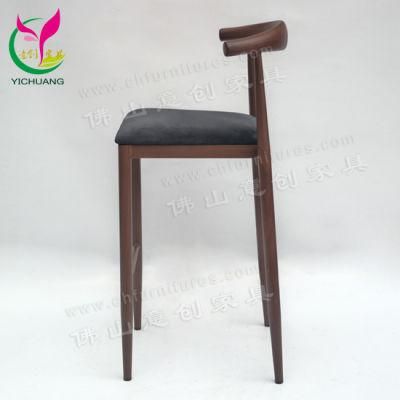 Yc-Sw02-03 Hot Sale Antique Rustic Black Velvet Iron Bar Chairs for Counter