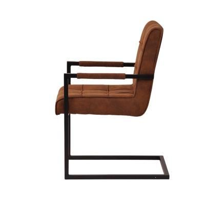 Home Furniture Black Metal Bow Leg Fabric Luxury Dining Chair