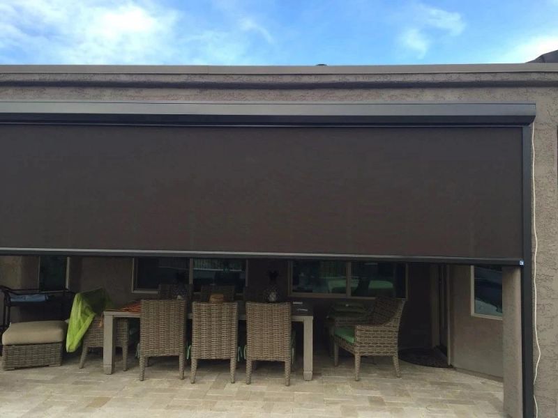 Automatic Roller Blinds/ Fabric Blinds/Vertical Fabric/ Outdoor Hurricane Windproof Roller Blinds with Ziptrack