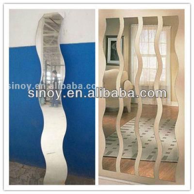 Long Wave Shaped Silver Mirror for Home Deco