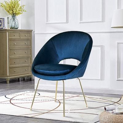 Nordic Furniture Dining Room Metal Leg Dining Velvet Dining Chair