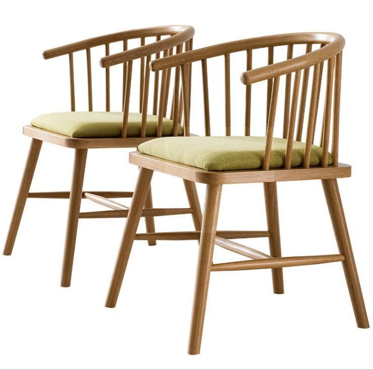 Contemporary Fabric Restaurant Dining Furniture Antique Wooden Arm Chair