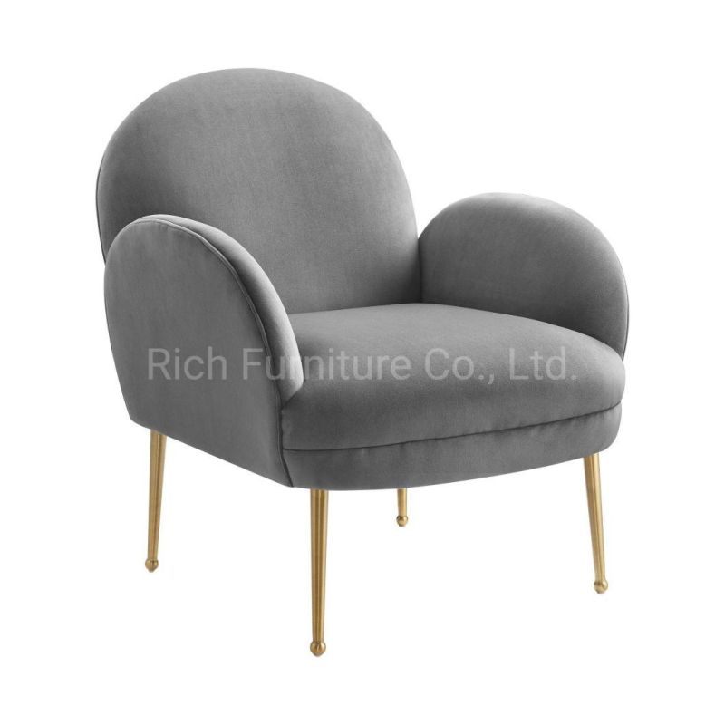 Home Chinese Furniture Fabric Velvet Leisure Living Room Accent Chair Restaurant Hotel Office