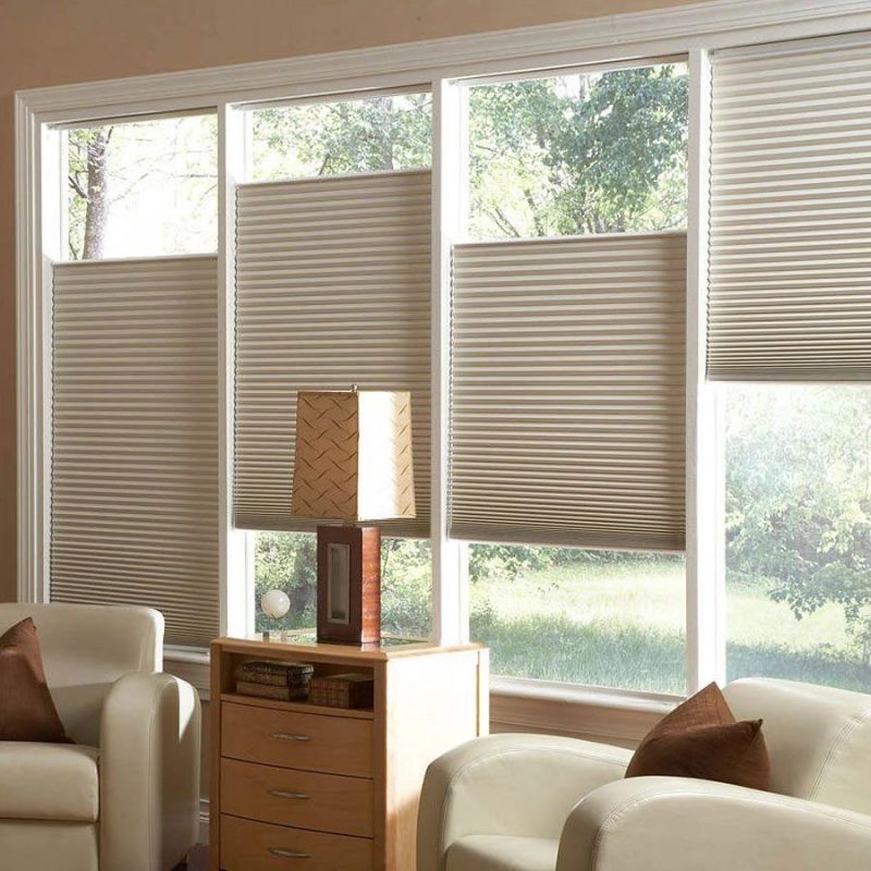 Easy Lift Trim-at-Home Cordless Pleated Light Blocking Fabric Shade Honeycomb Blinds