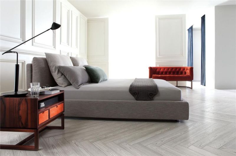 Modern Italian Brand Design Bedroom Furniture Fabric King Queen Size Bed Bedding Set for Hotel Villa Apartment Bedroom Furniture