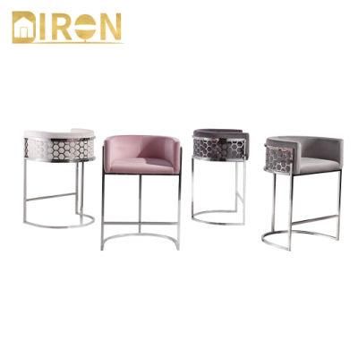 Hot Selling Stainless Steel Legs Upholstered Velvet Dining Bar Chairs