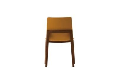 Manufacturer Japanese Style Fabric Wooden Dining Chair Without Armrest for Start Hotel