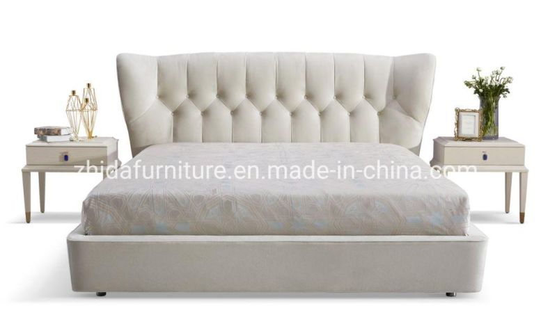 Home Furniture Modern Furniture Beige Color Fabric Bedroom Bed