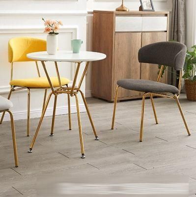 Nordic Simple Design Restaurant Chairs Modern Metal Legs Leather Dining Room Chair