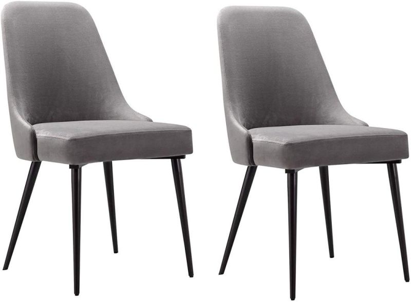 Wholesale Luxury Nordic Modern Design Grey Fabric Upholstered Seat Dining Chairs