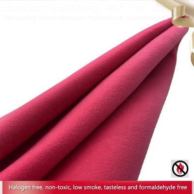 Inherently Fire Retardant Custom Rose Red Sofa Pillow Furniture Knitted Velvet Fabrics