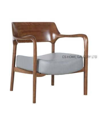 Wooden Furniture Factory Modern PVC Fabric Hotel Living Dining Leisure Chair