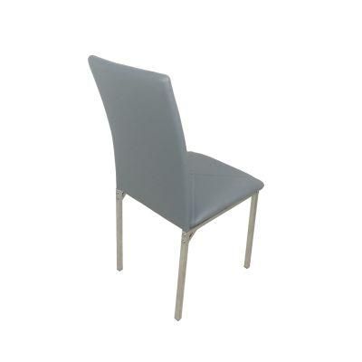 Wholesale Home Furniture Simple Style Iron Legs Gray Fabric Dining Chair