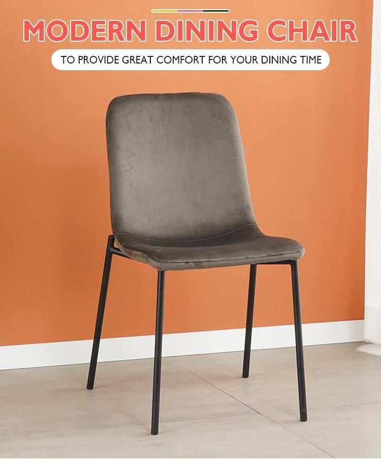 Modern Indoor Home Furniture Restaurant Furniture Green Fabric Velvet Dining Chairs