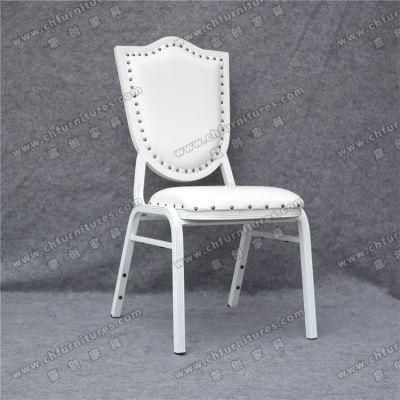Morocco Popular Upholstered Stacking White Leather Aluminum Wedding Chair for Event and Banquet (YC-ZL162)