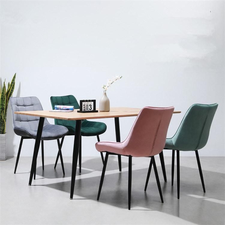 Home Furniture Cafe Chairs Modern Upholstered Blue Velvet Dining Chair for Restaurant