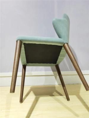 Classic Factory Green Fabric Wood Dining Chair