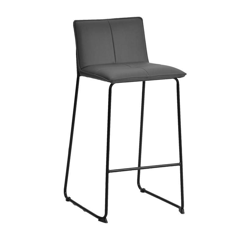Black Bar Stool Swivel Bar Chair with Foot Rest, Black Barstool
