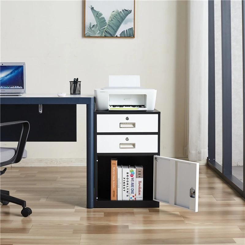 2 Drawer Metal Cabinet Filing Storage Cabinets with 1 Door File Cabinet for Office School