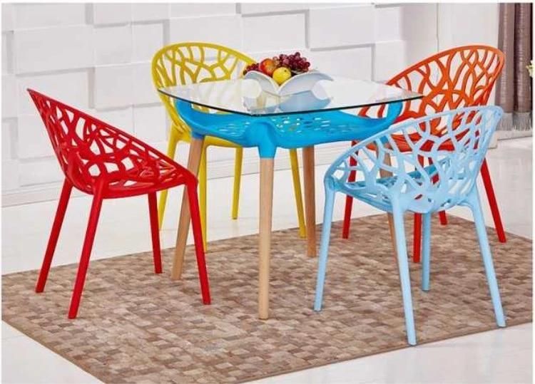 Multifunction Home Furniture Lounge Chair Plastic Outdoor Stacking Plastic Visitor Chair Restaurant Cafe Dining Chairs