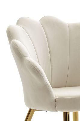Coffee Hotel Luxury Upholstered Soft Back Velvet Fabric Dining Chair with Metal Legsluxury Restaurant