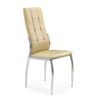 Factory Wholesale Dining Room PU Chair with Chromed Metal Leg