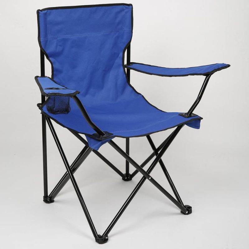 Cheap Lower Seat Folding Chair in Striped Style, Reclining Beach Chair with Painted Frame, Armrest Camping Chair for Sell
