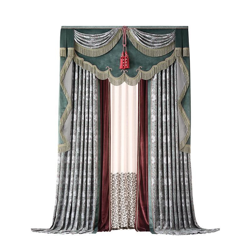 Luxury Turkey Model Hotel Window Blackout Polyester Velvet Fabric Price Eyelet Curtain