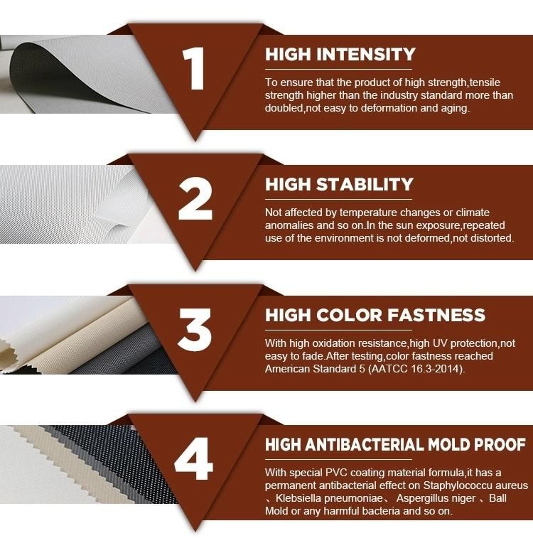 Outdoor Sunscreen 30% Polyester +70% PVC Blinds Fabrics