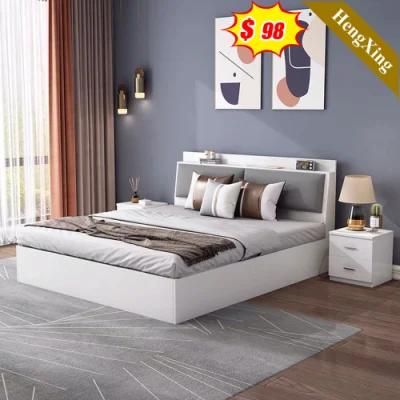 Modern Simple Design Living Room Furniture Set Nightstand Beside Table Double Bedroom Beds with Compeleted Set