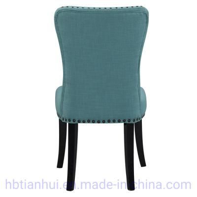 Simple Wood Stool Fabric Leisure Sofa Furniture Chair Blue