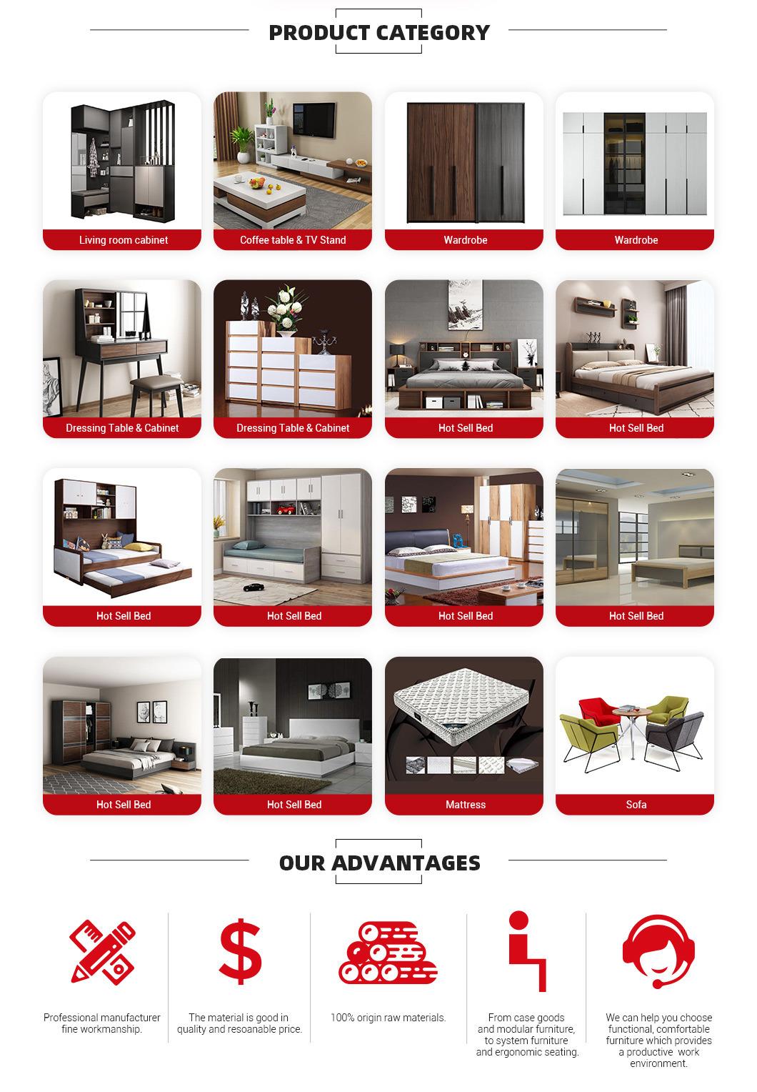 Model Design Headboard Dubai Star Hotel Room Bed (UL-9GD134)