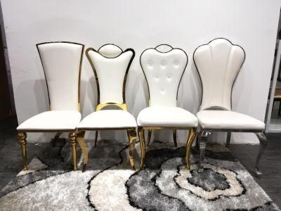 New Design Furniture Gold Stainless Steel Legs Dining Chair for Wedding