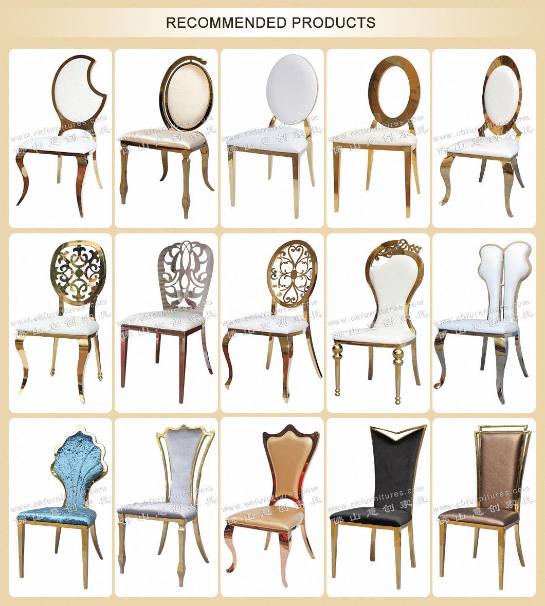 Ycx-Ss25-04 Modern Outdoor Silver Stainless Steel Velvet Wedding Infiniti Chair for Banquet