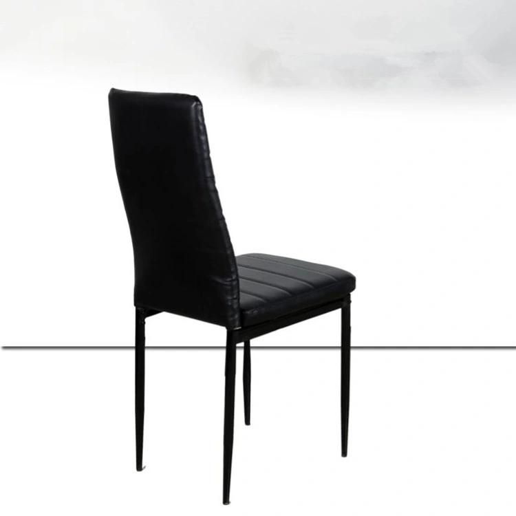 Restaurant Stlye High Chair Restaurant Modern Dining Chair Leather with Metal Chrome Leg
