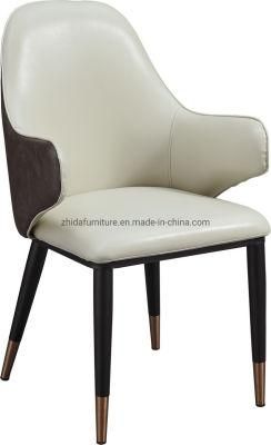 Lobby Reception White Color Dining Furniture Dining Chair with Armrest
