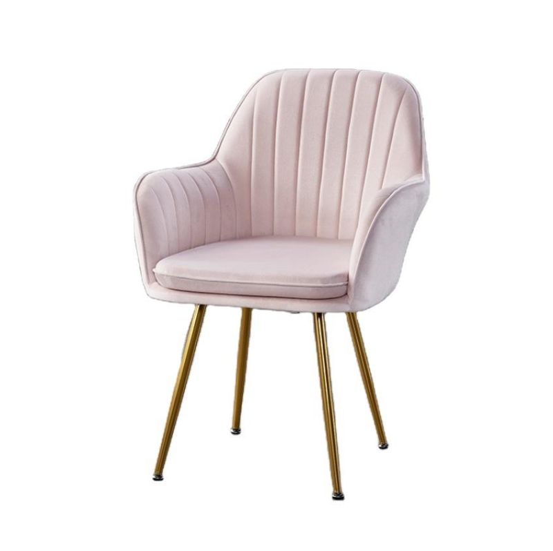 Wholesale Factory Leisure Fabric Dining Chair with Gold Metal Leg