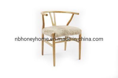 Oak Wood Paper Seat Wishbone Y Back Chair