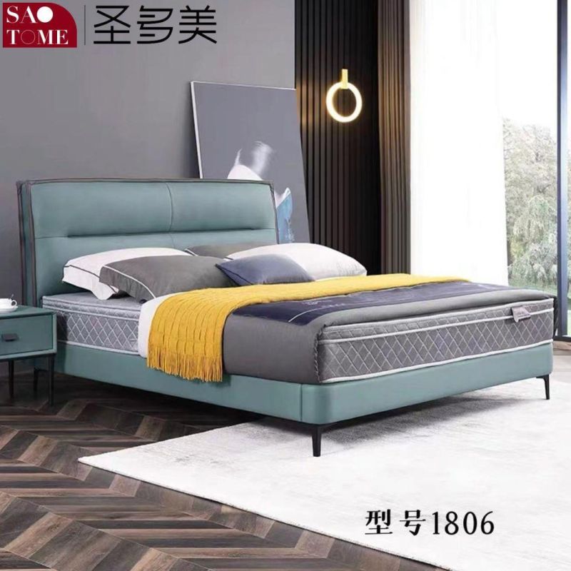 Modern Bedroom Furniture Green Grey Dark Grey Tech Fabric Double Bed