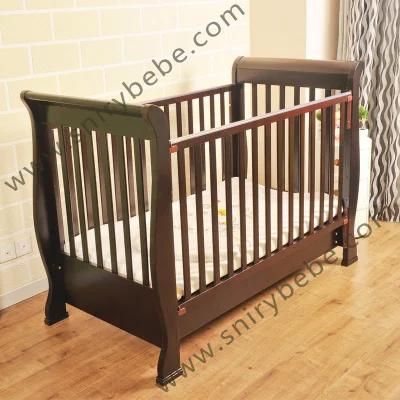 Design Wooden Extension Baby Cot Bed Price for Sale