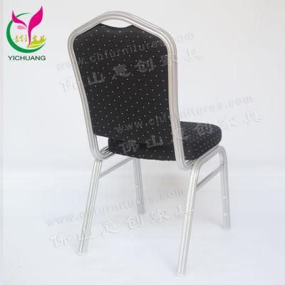 Yc-Zg30-03 Silver Frame Paint Black Fabric Banquet Chair in Hotel