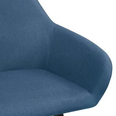 Factory Supply High Quality Home Furniture Wood and Blue Velvet Fabric Upholstered Dining Chairs